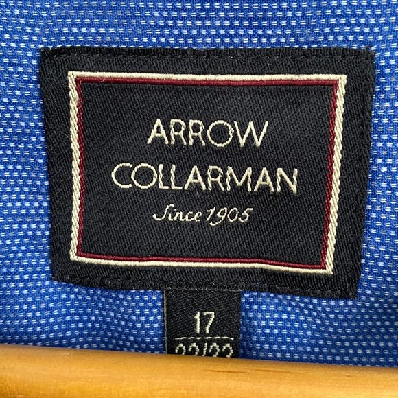 Arrow Collarman Collarless Blue Dress Shirt - Picture 4 of 8